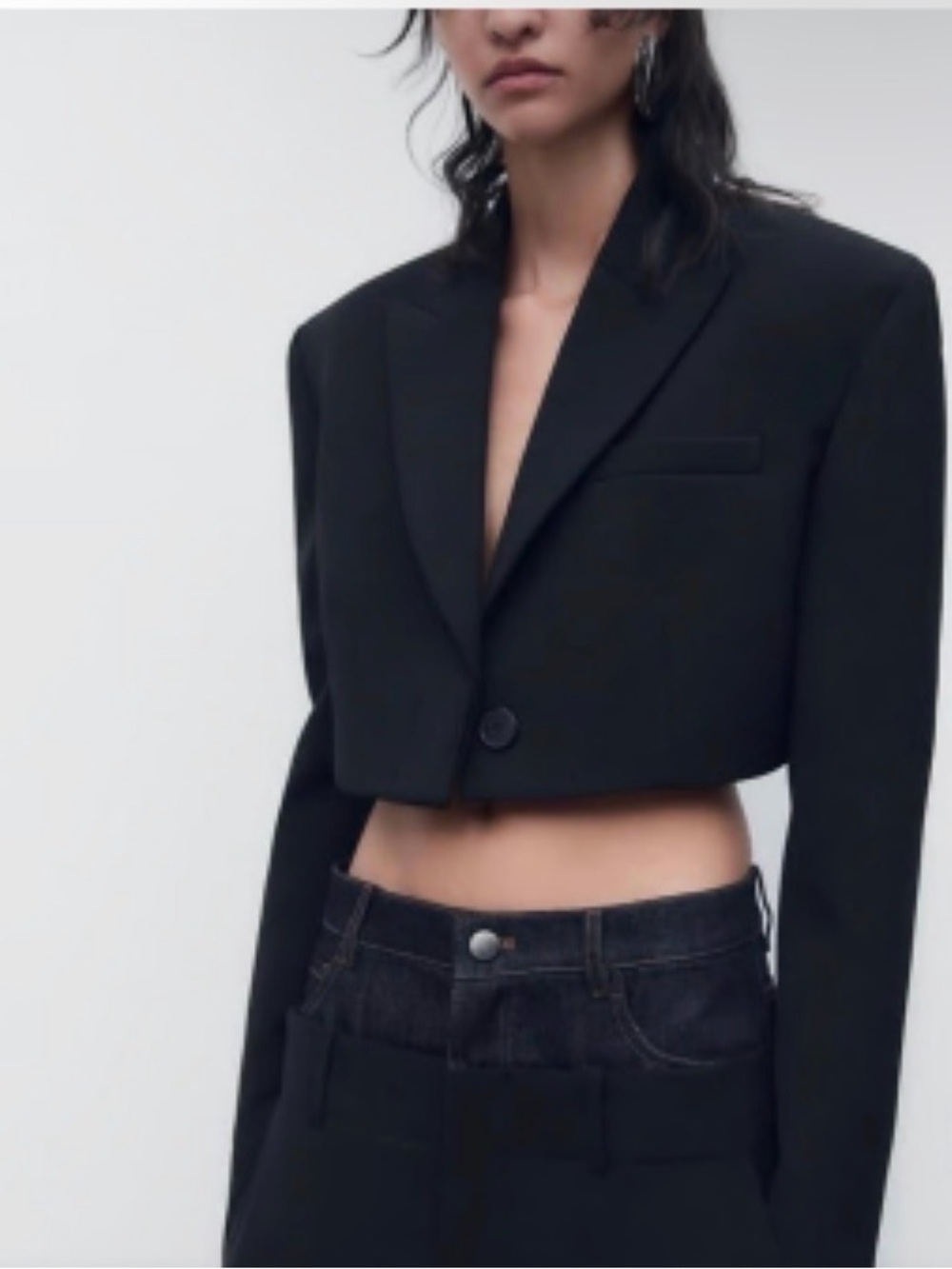 Zara Cropped Black Women's Blazer